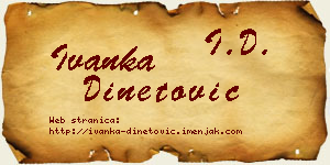 Ivanka Dinetović vizit kartica